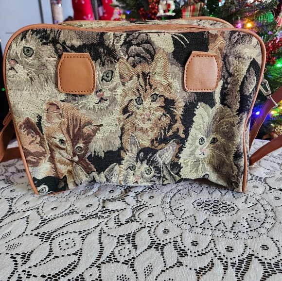 Handbags - Cat Tapestry Shoulder Bag